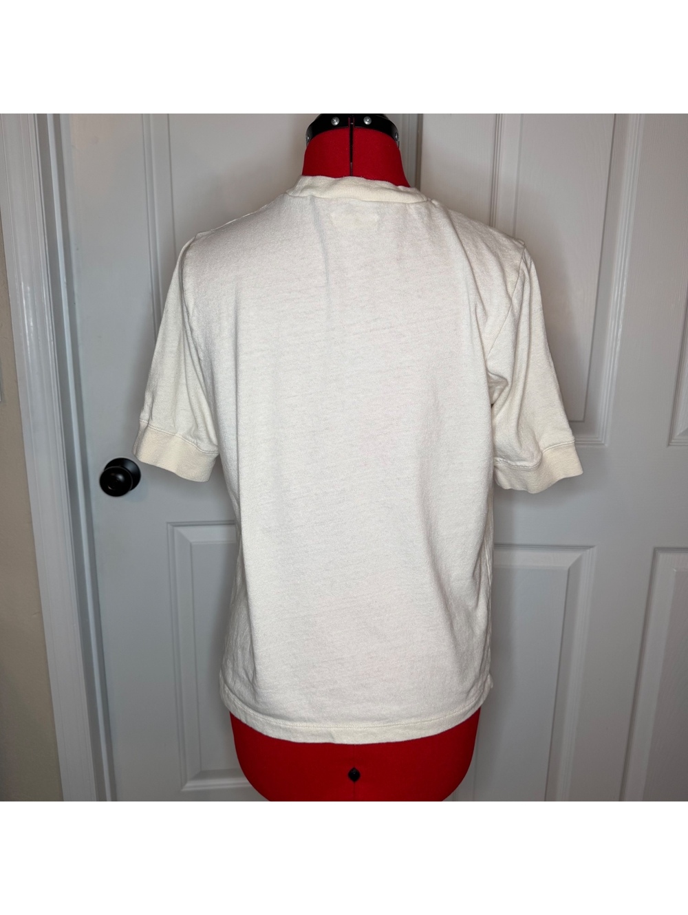 Madewell Retro Stripe Relaxed Short Sleeve Cotton Tee Cream Womens M - Picture 3 of 5